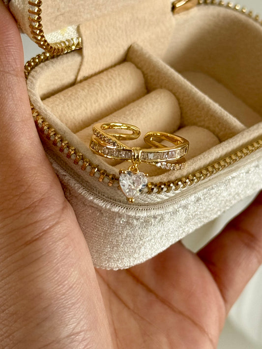 Heart Drop Adjustable Ring