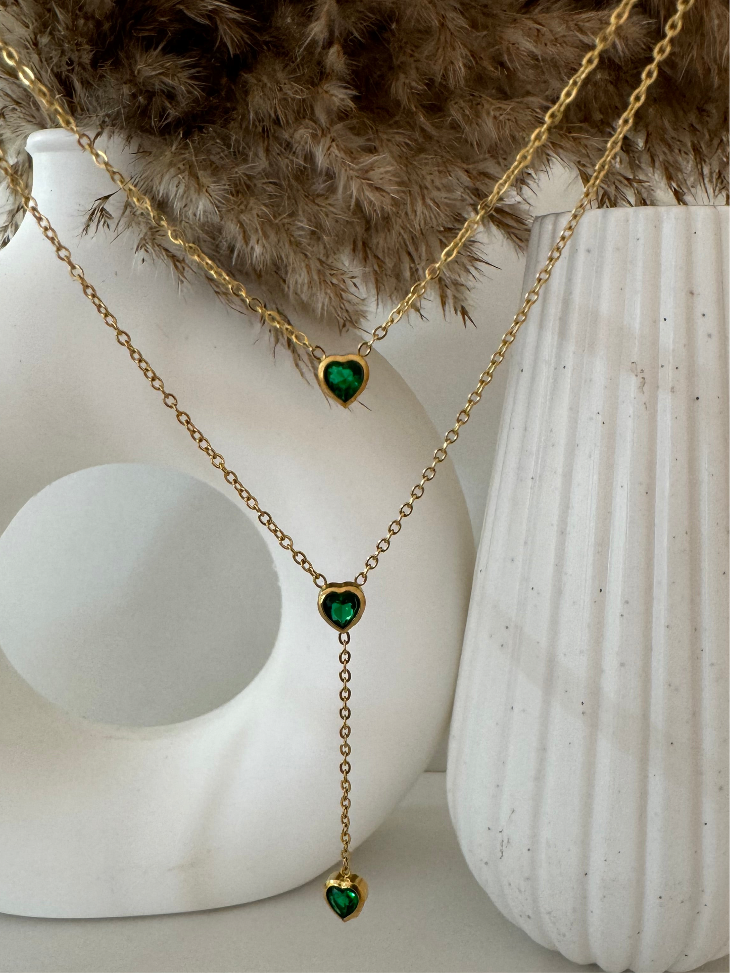 Green Hearts Layered Neckpiece