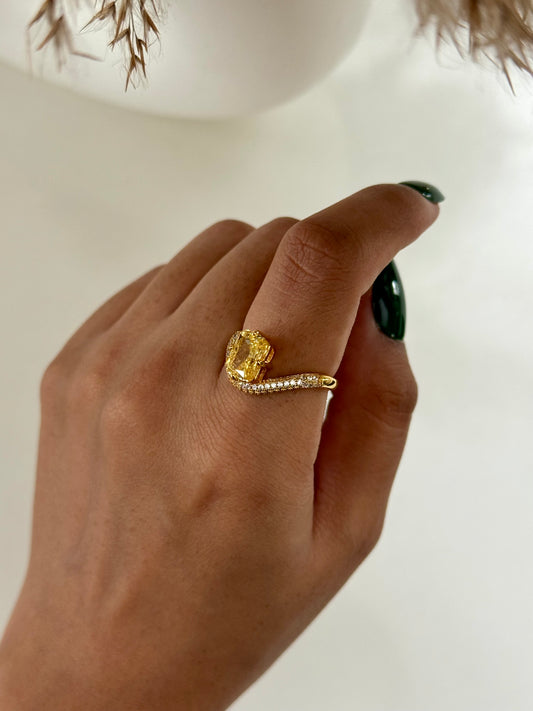 Yellow Stone Adjustable Ring