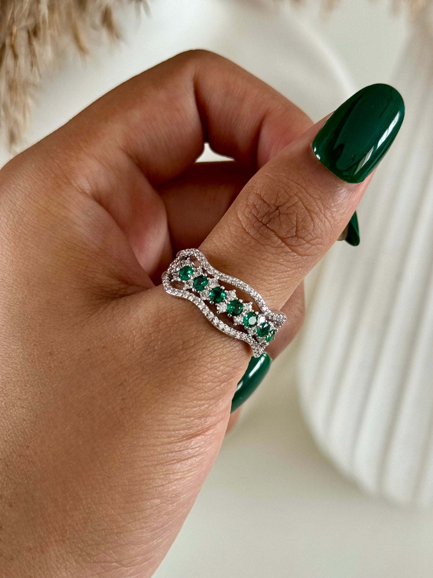 Emerald Adjustable Radiance Ring