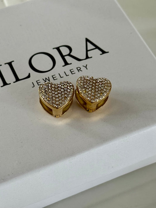 Heart Studded Studs