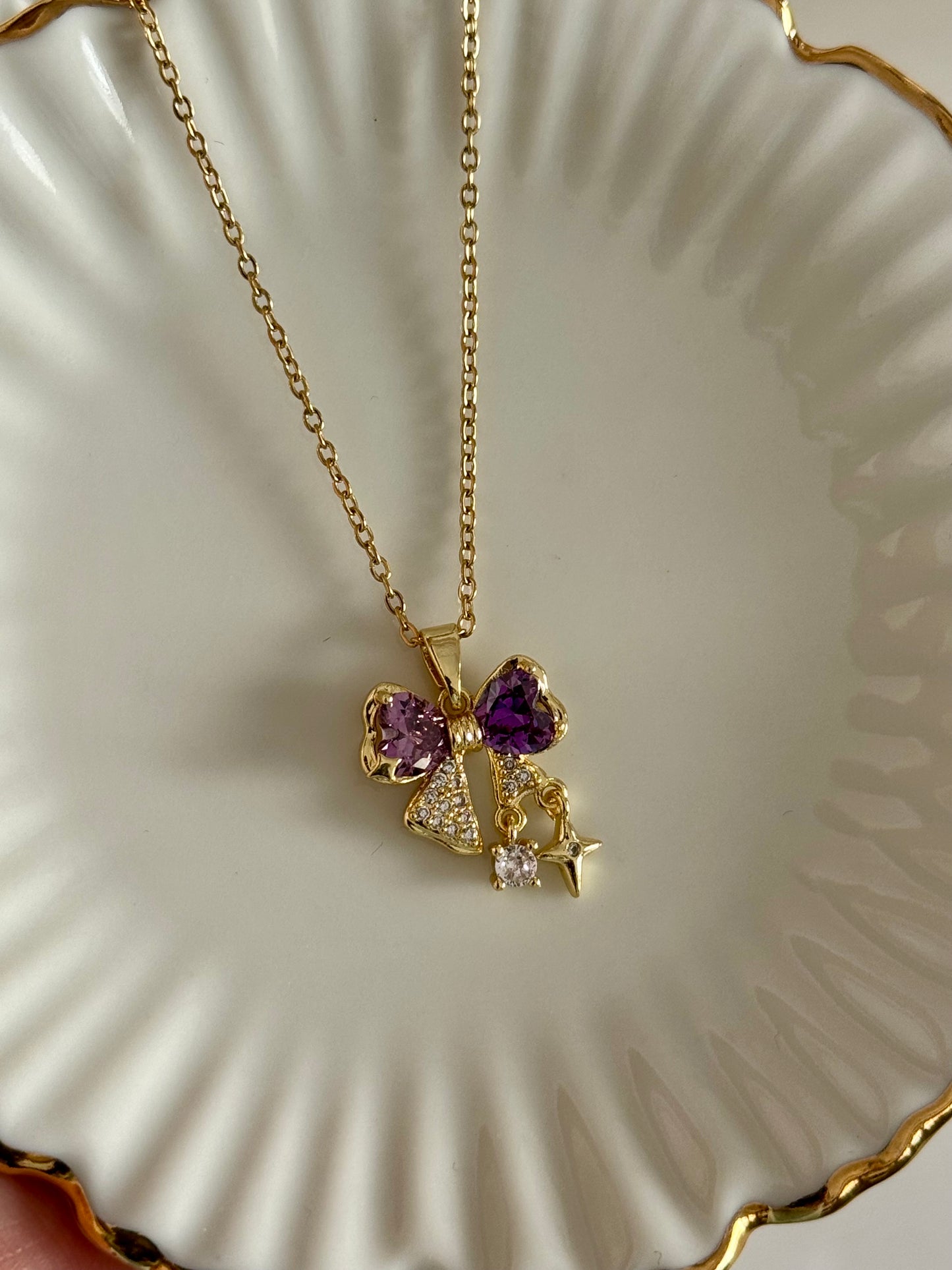Purple Bow Neckpiece