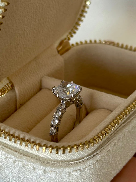 Silver Solitaire Adjustable Ring