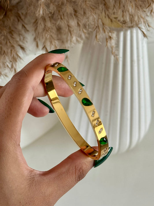 Green Emerald Kada Bracelet