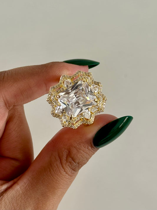 White Stone Adjustable Ring