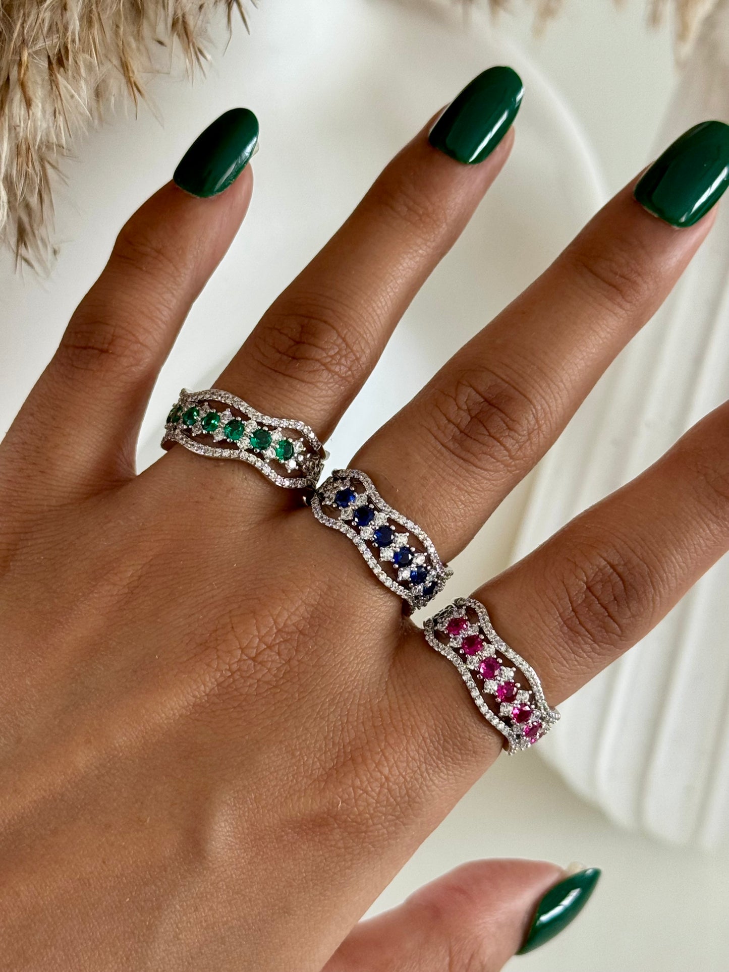 Emerald Adjustable Radiance Ring