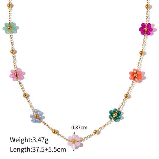 Multicoloured Flower Neckpiece