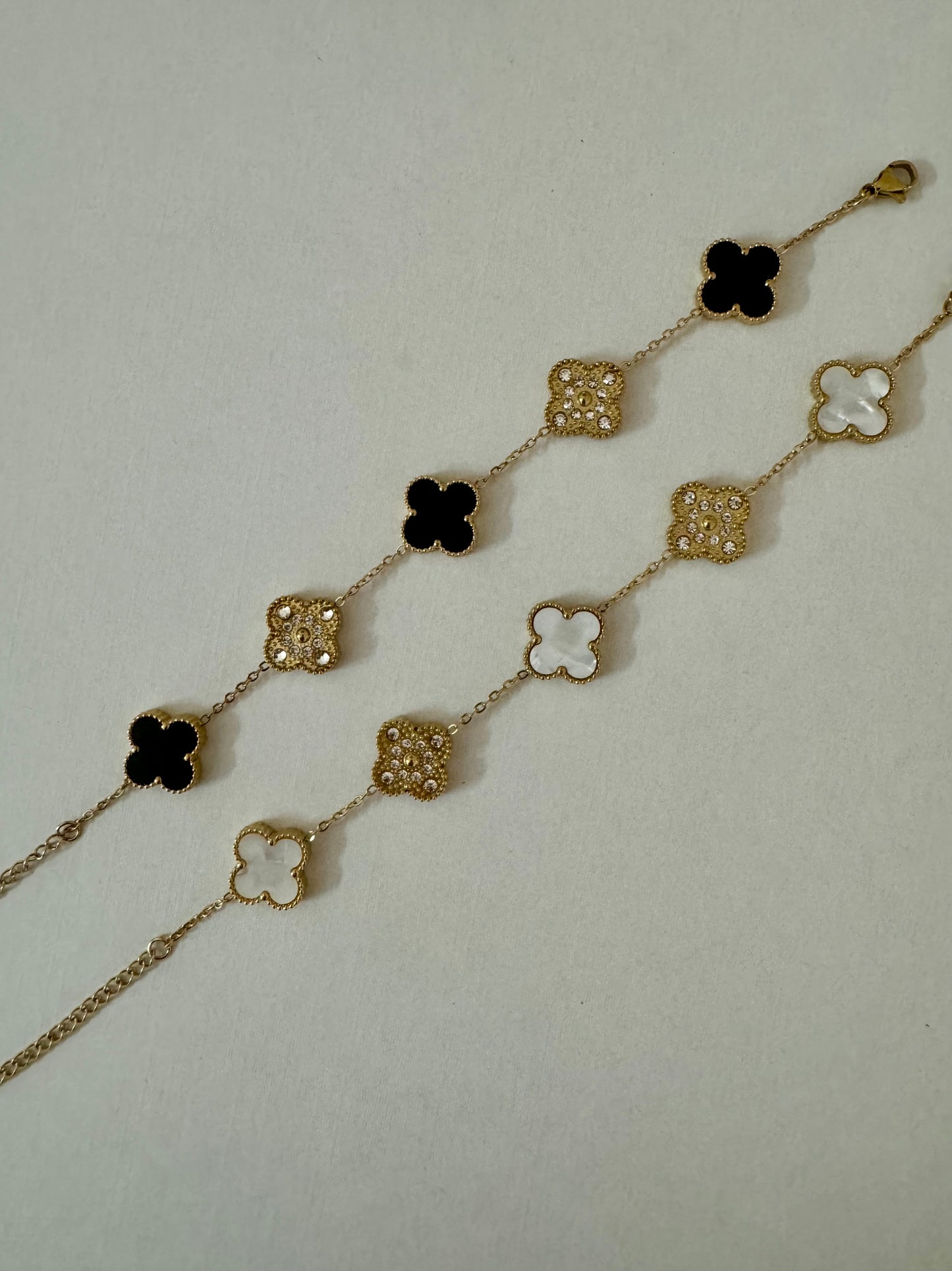 Studded Reversible Clover Bracelet