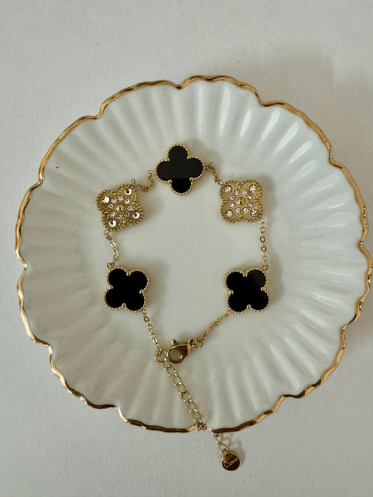 Studded Reversible Clover Bracelet