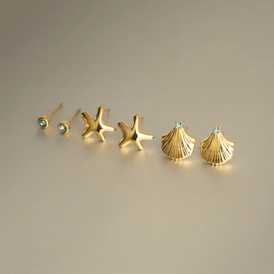 AquaGlow Earrings(Set Of 3)