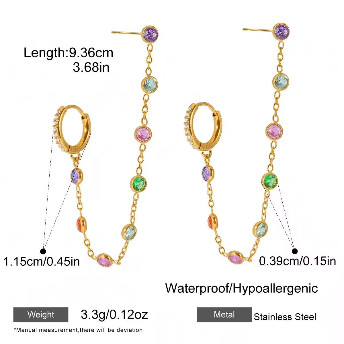 Starlit Cascade Earrings (Multicoloured)