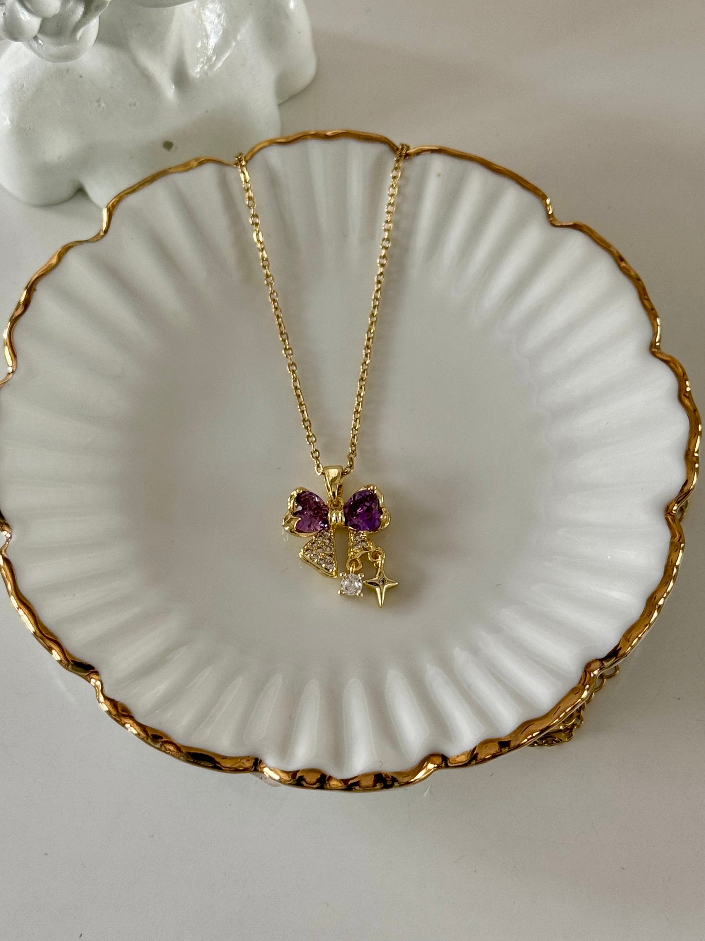 Purple Bow Neckpiece