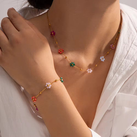 Multicoloured Flower Bracelet