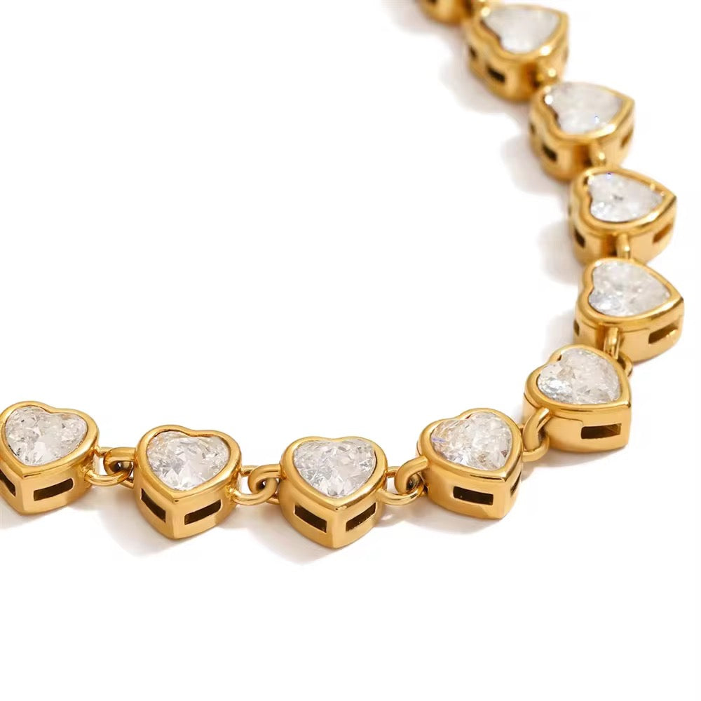 Bezel Heart Bracelet