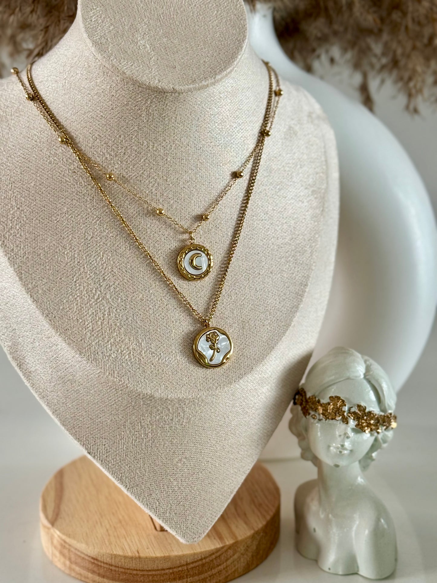 Rose & Moon Neckpiece