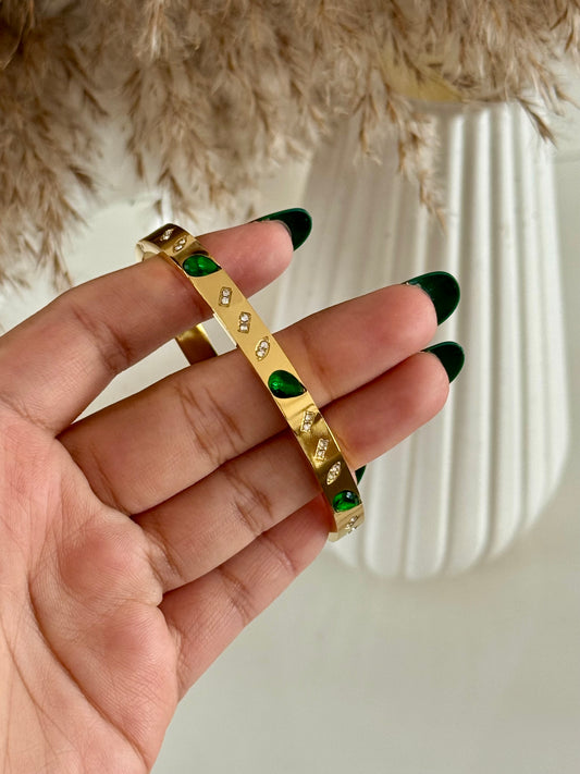 Green Emerald Kada Bracelet