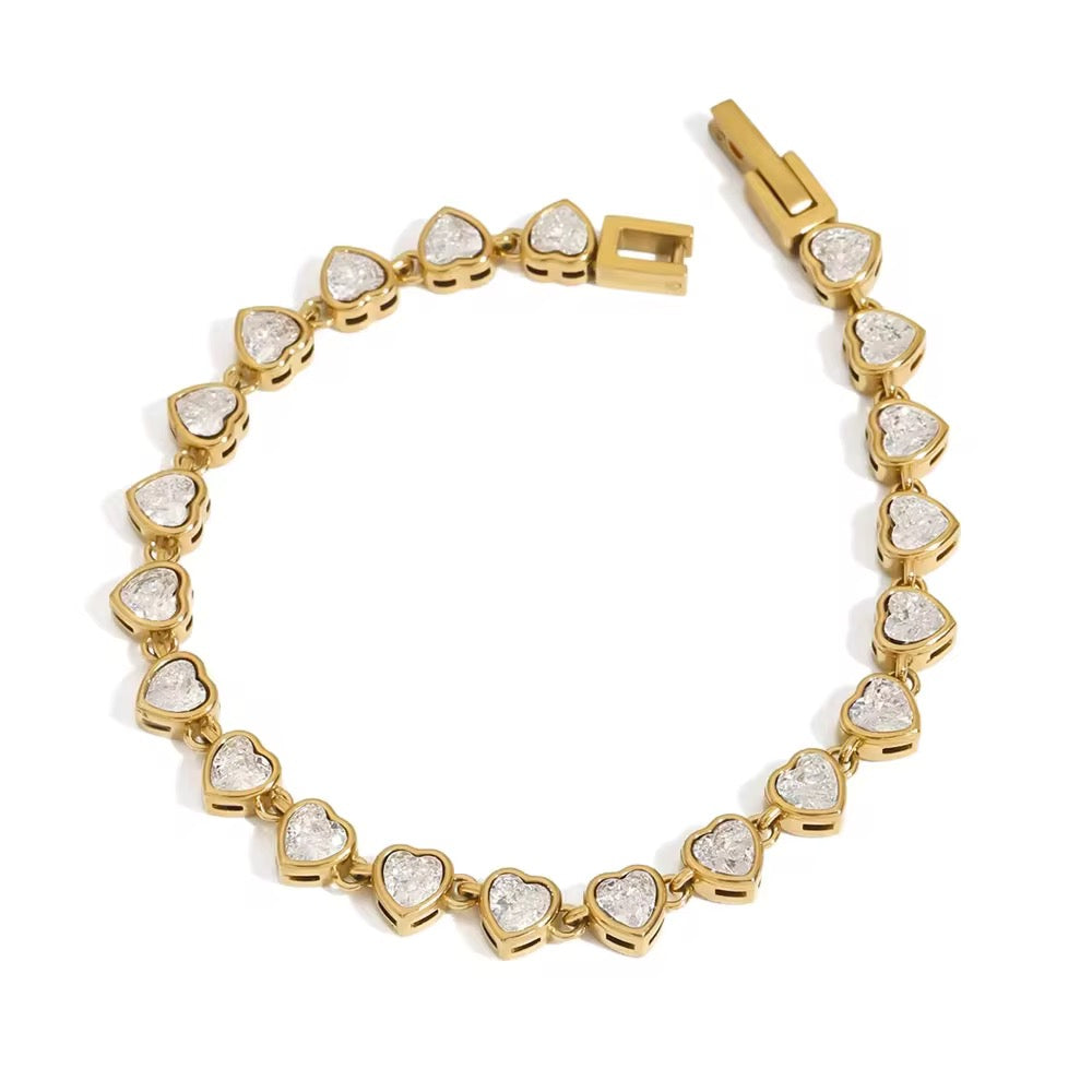 Bezel Heart Bracelet