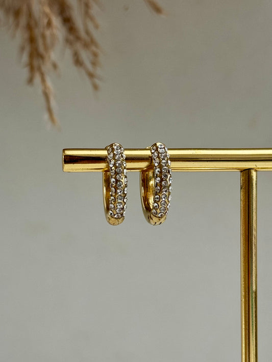Half Studded Hoops
