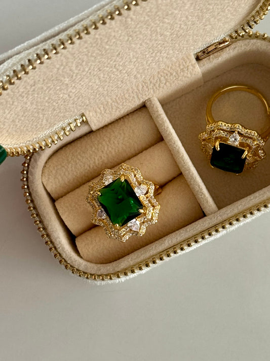 Green Stone Adjustable Ring