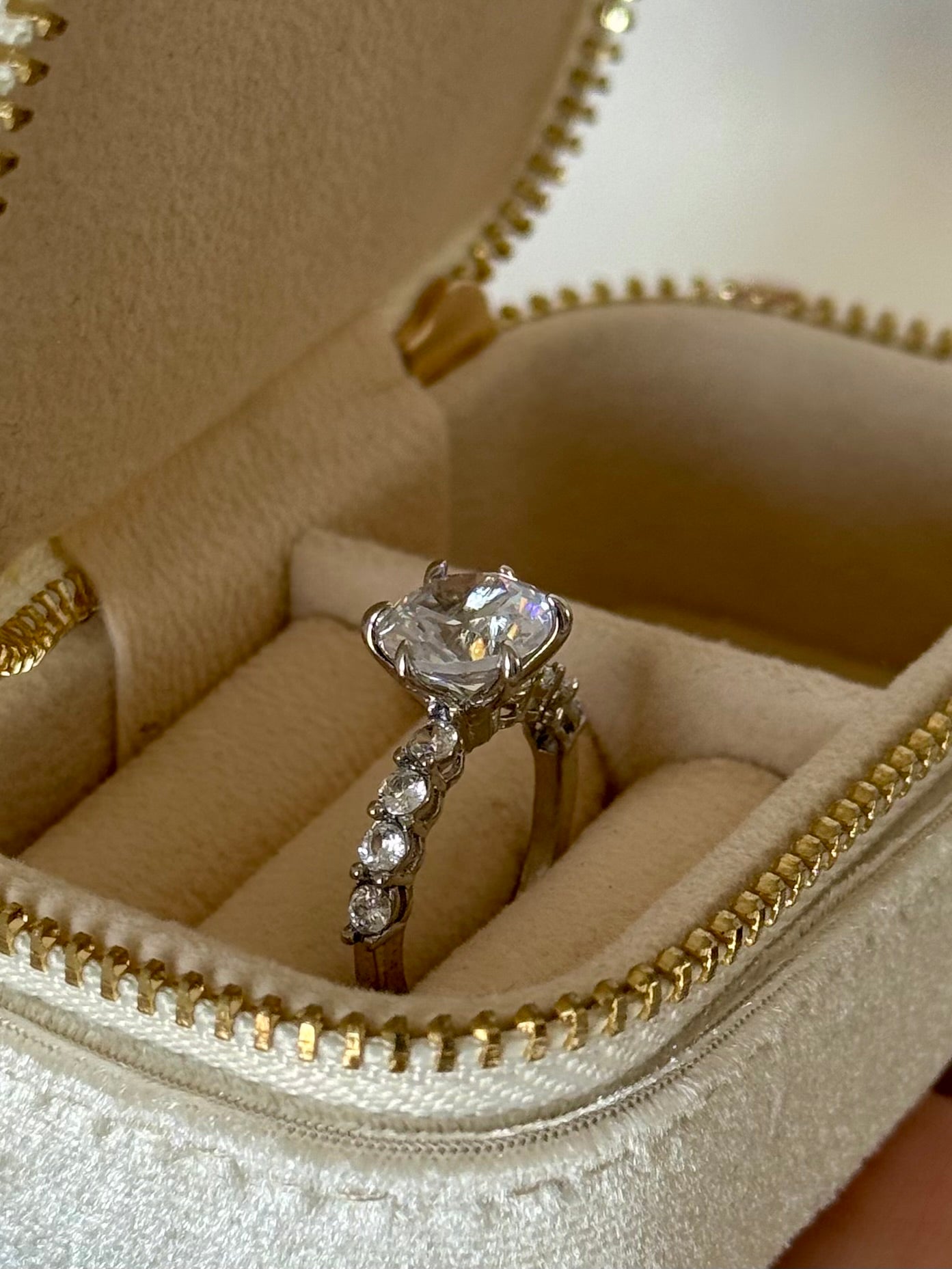 Silver Solitaire Adjustable Ring