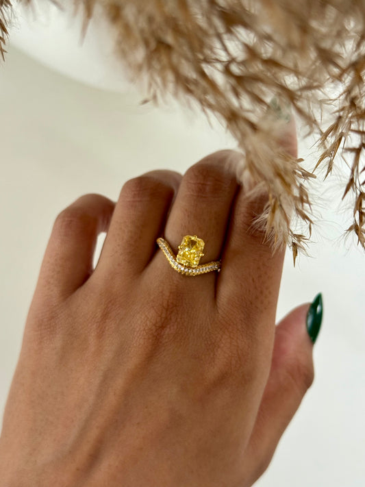 Yellow Stone Adjustable Ring