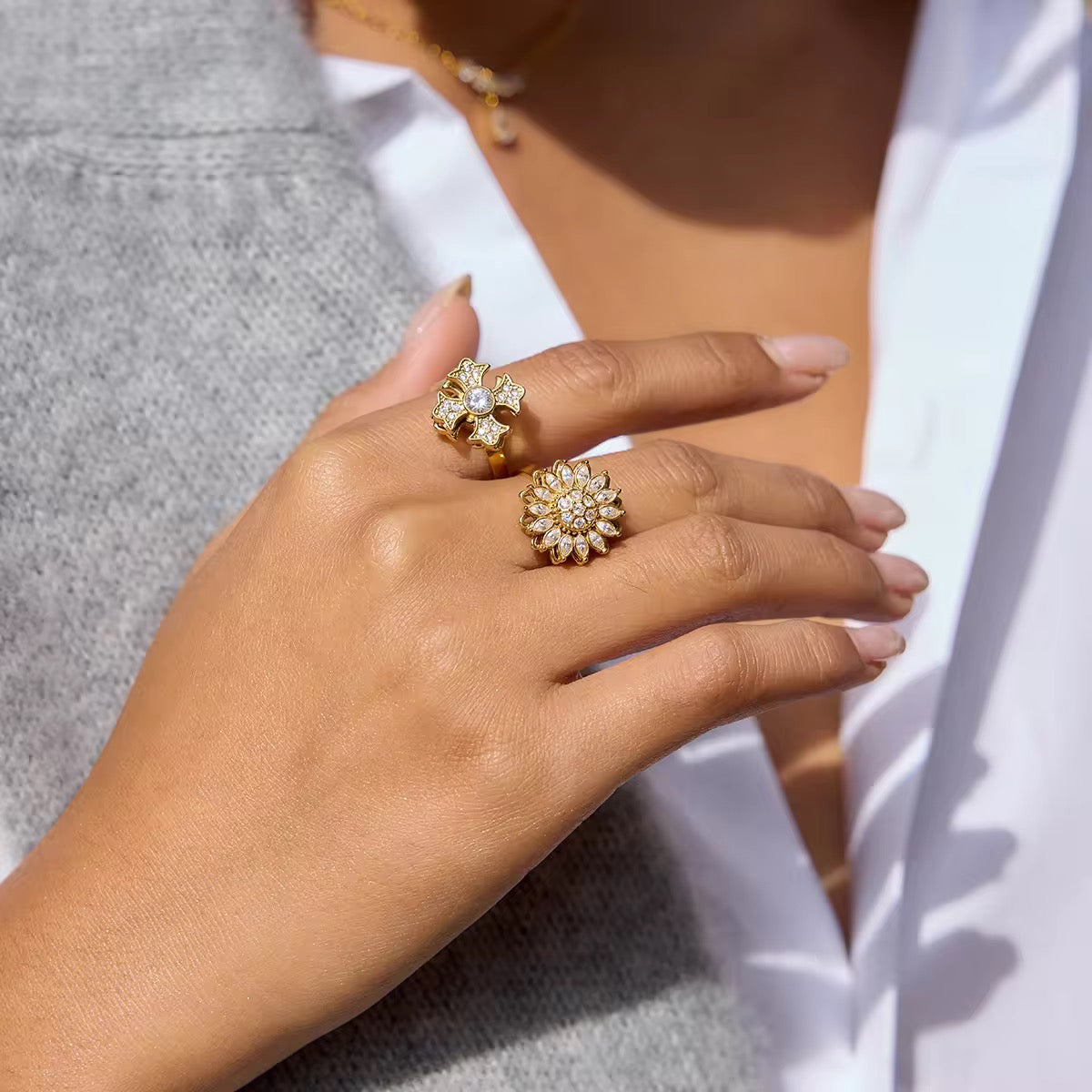 Flower Adjustable Ring