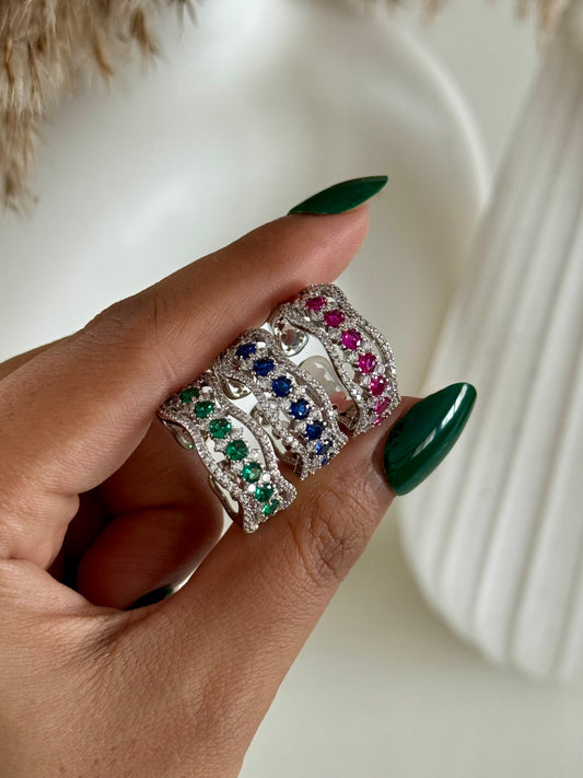 Emerald Adjustable Radiance Ring