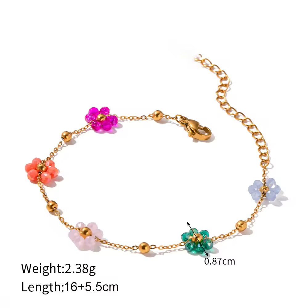 Multicoloured Flower Bracelet