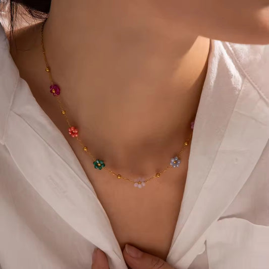 Multicoloured Flower Neckpiece