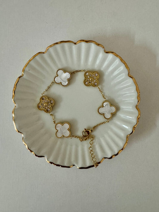 Studded Reversible Clover Bracelet