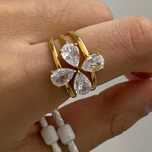Flower Pair Ring(3 pcs set)