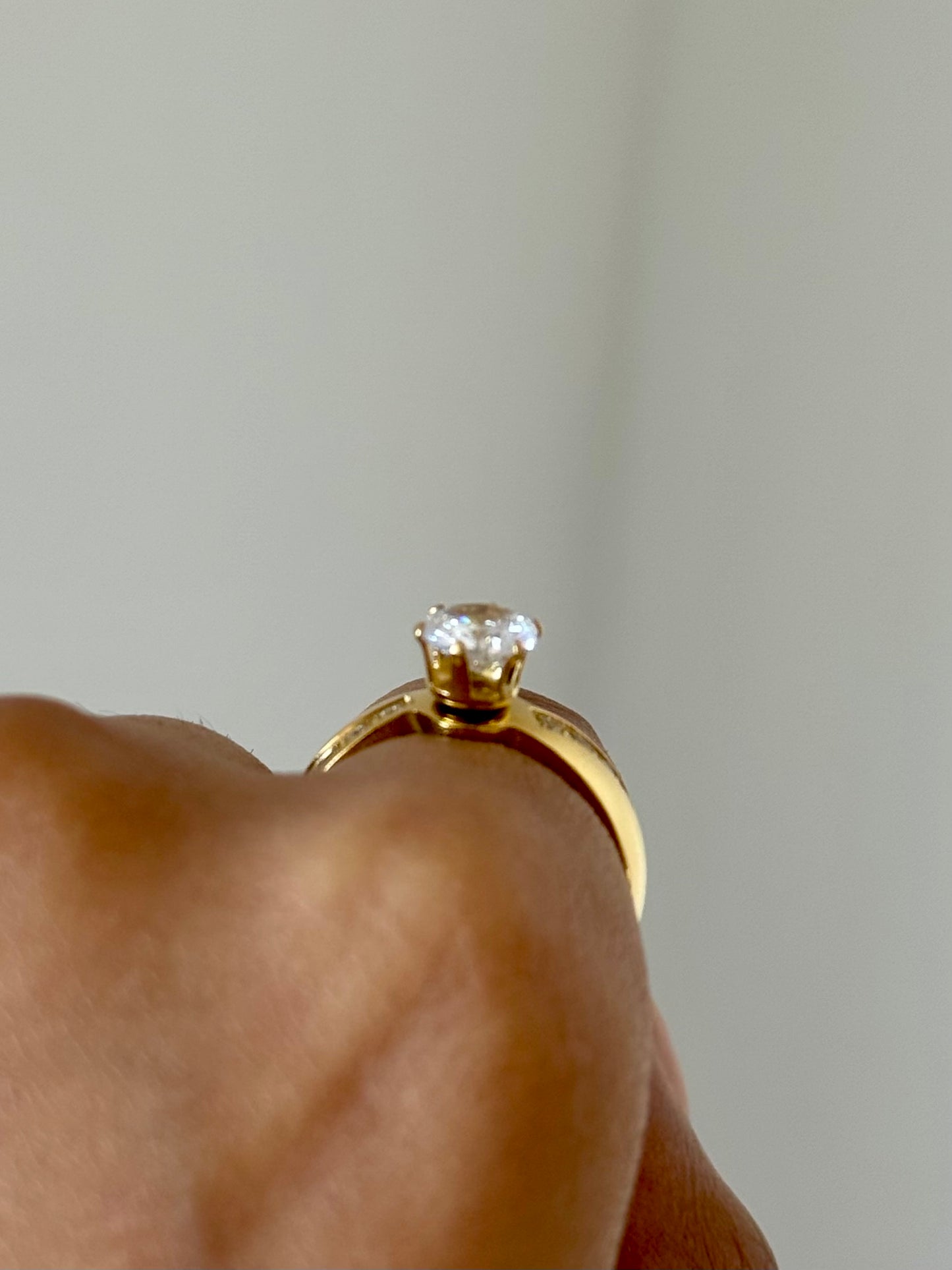 Big Studded Solitaire Ring