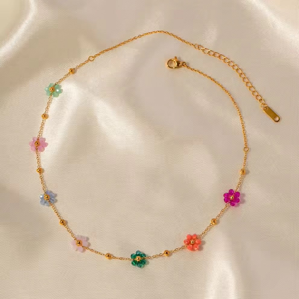 Multicoloured Flower Neckpiece
