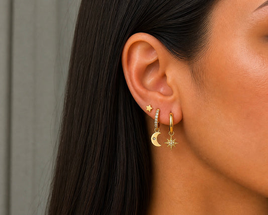Star&Moon Earrings (Set Of 3)