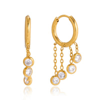Cascading Crystal Hoop Earrings