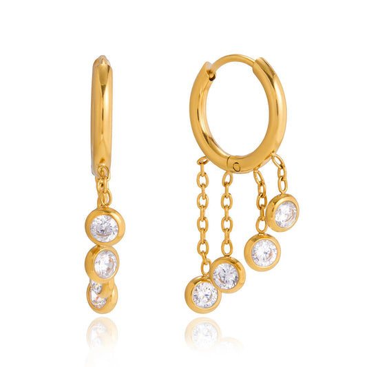 Cascading Crystal Hoop Earrings