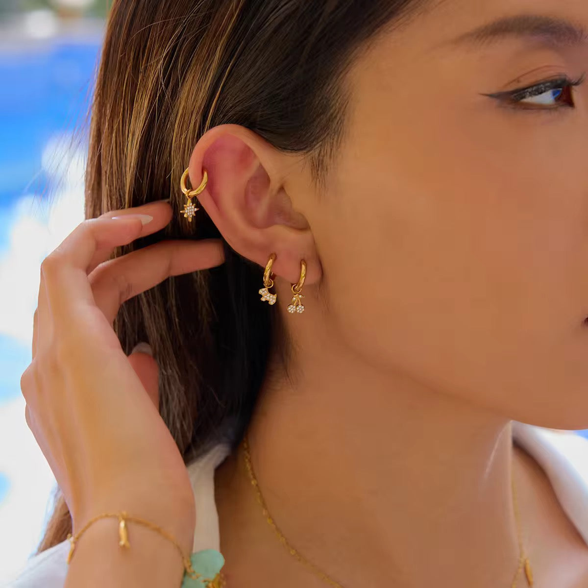 Cherry Blossom Hoops