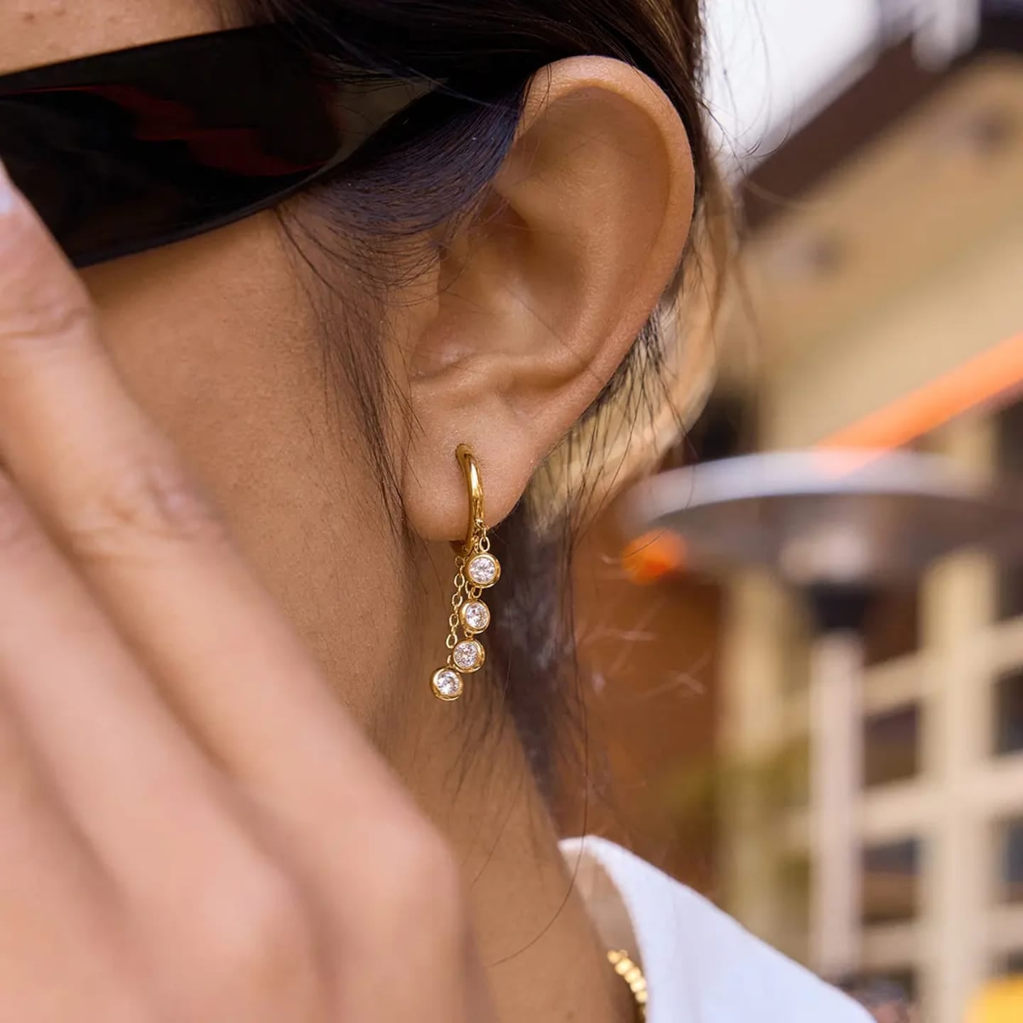 Cascading Crystal Hoop Earrings