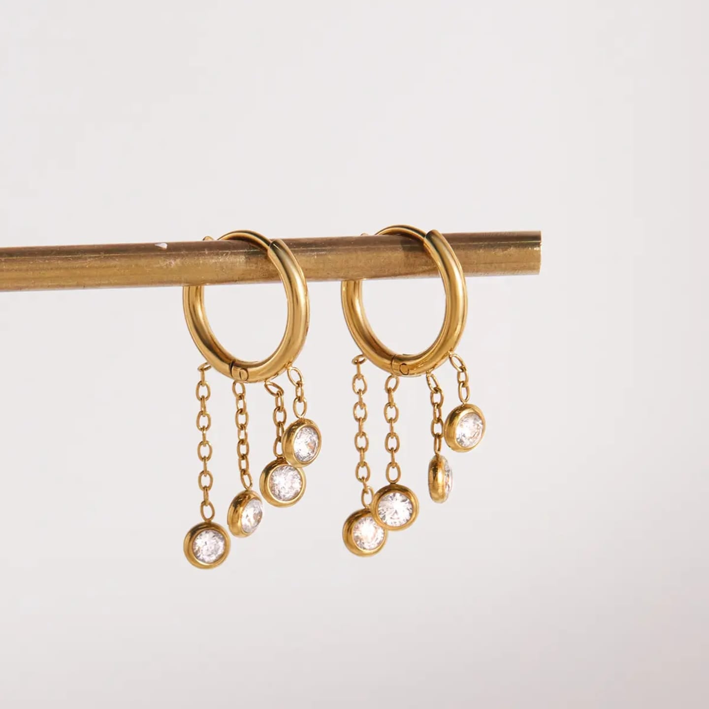 Cascading Crystal Hoop Earrings