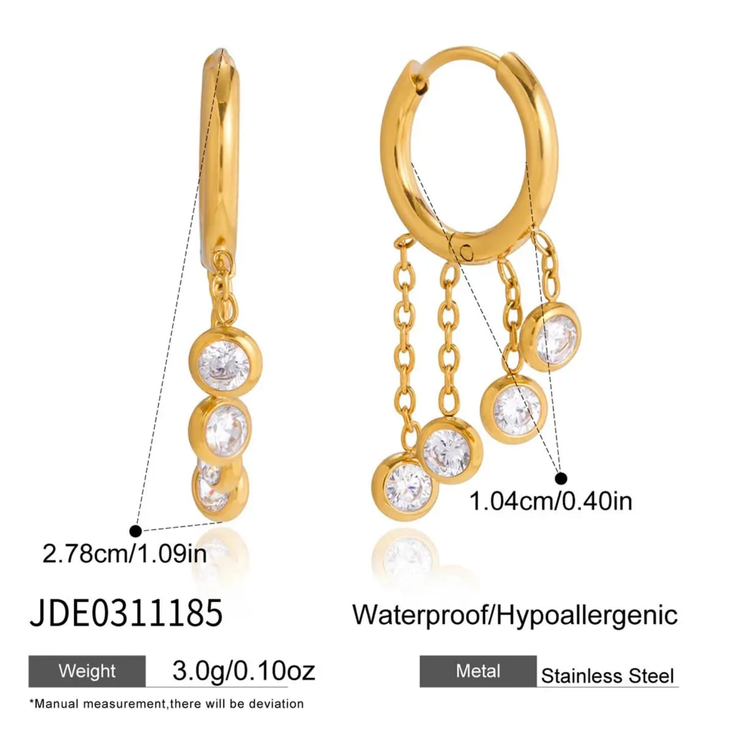 Cascading Crystal Hoop Earrings