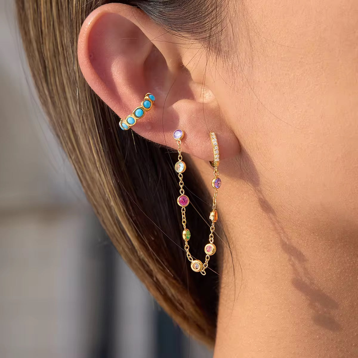 Starlit Cascade Earrings (Multicoloured)