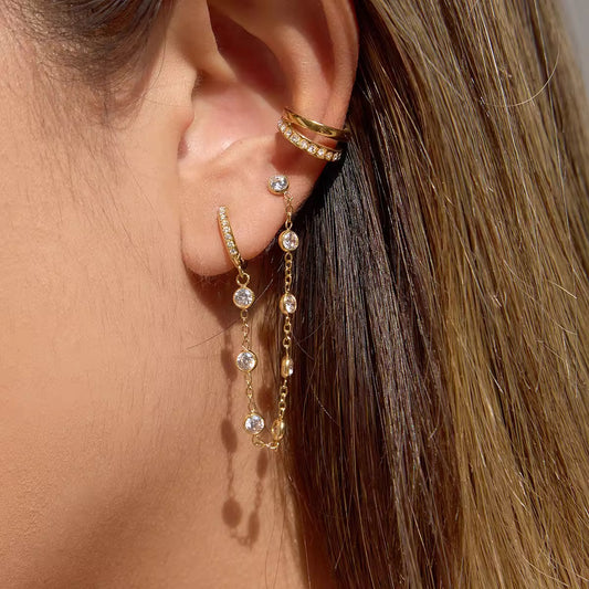 Starlit Cascade Earrings (White)