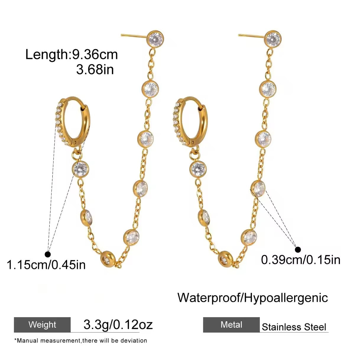 Starlit Cascade Earrings (White)