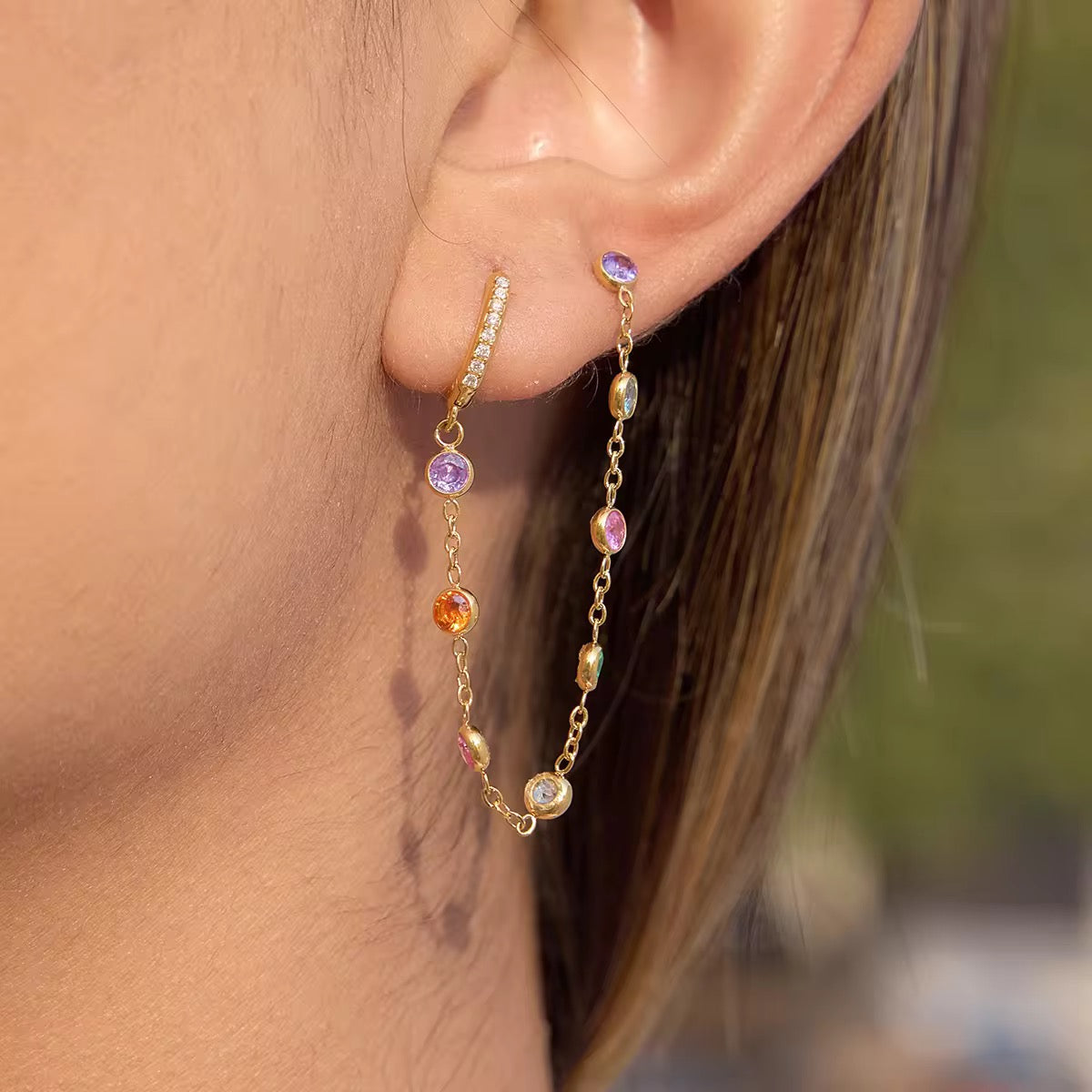 Starlit Cascade Earrings (Multicoloured)
