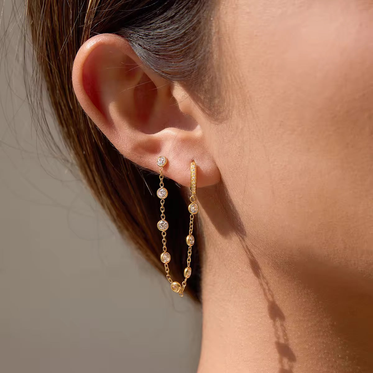 Starlit Cascade Earrings (White)