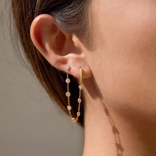 Starlit Cascade Earrings (White)