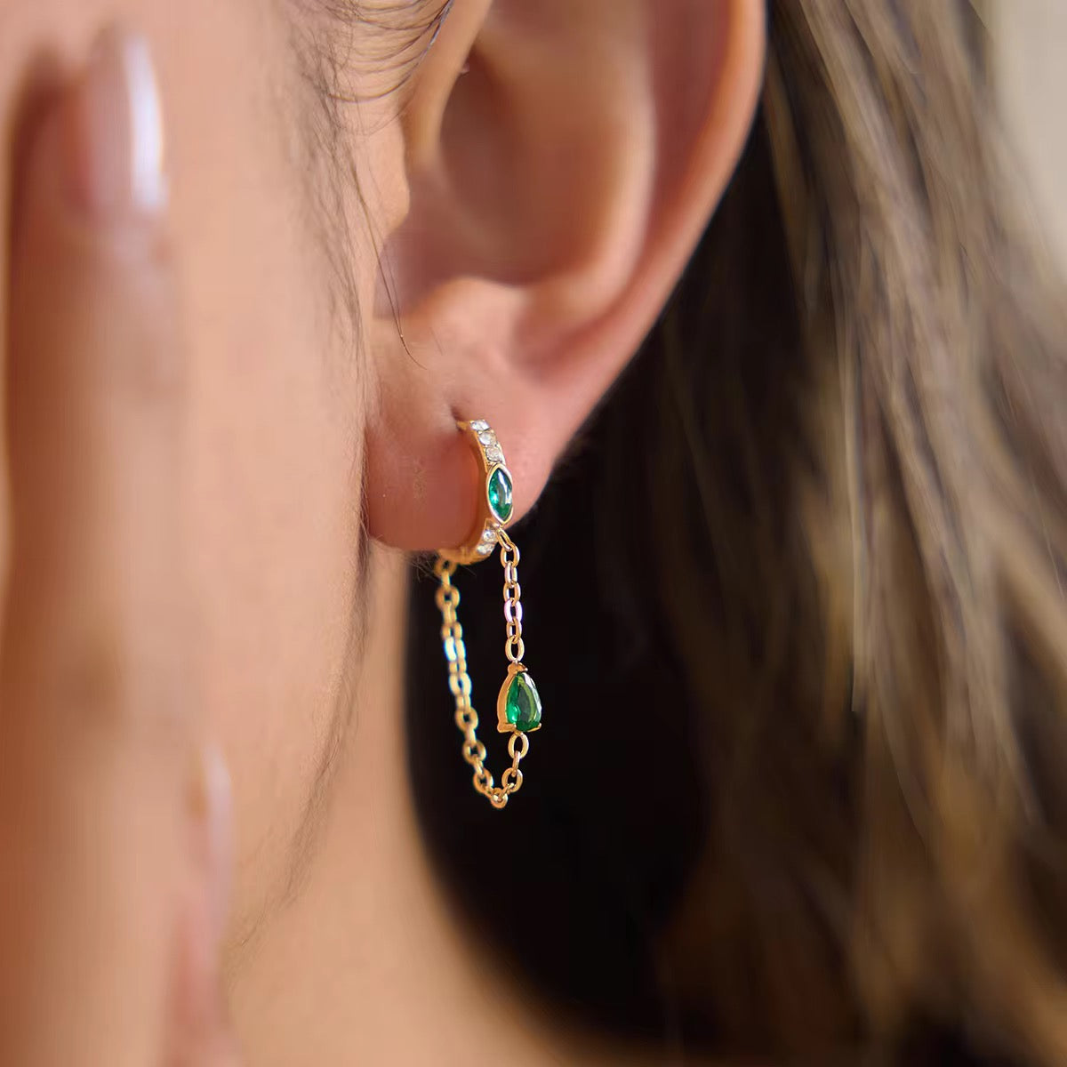 Emerald Whisper Earrings