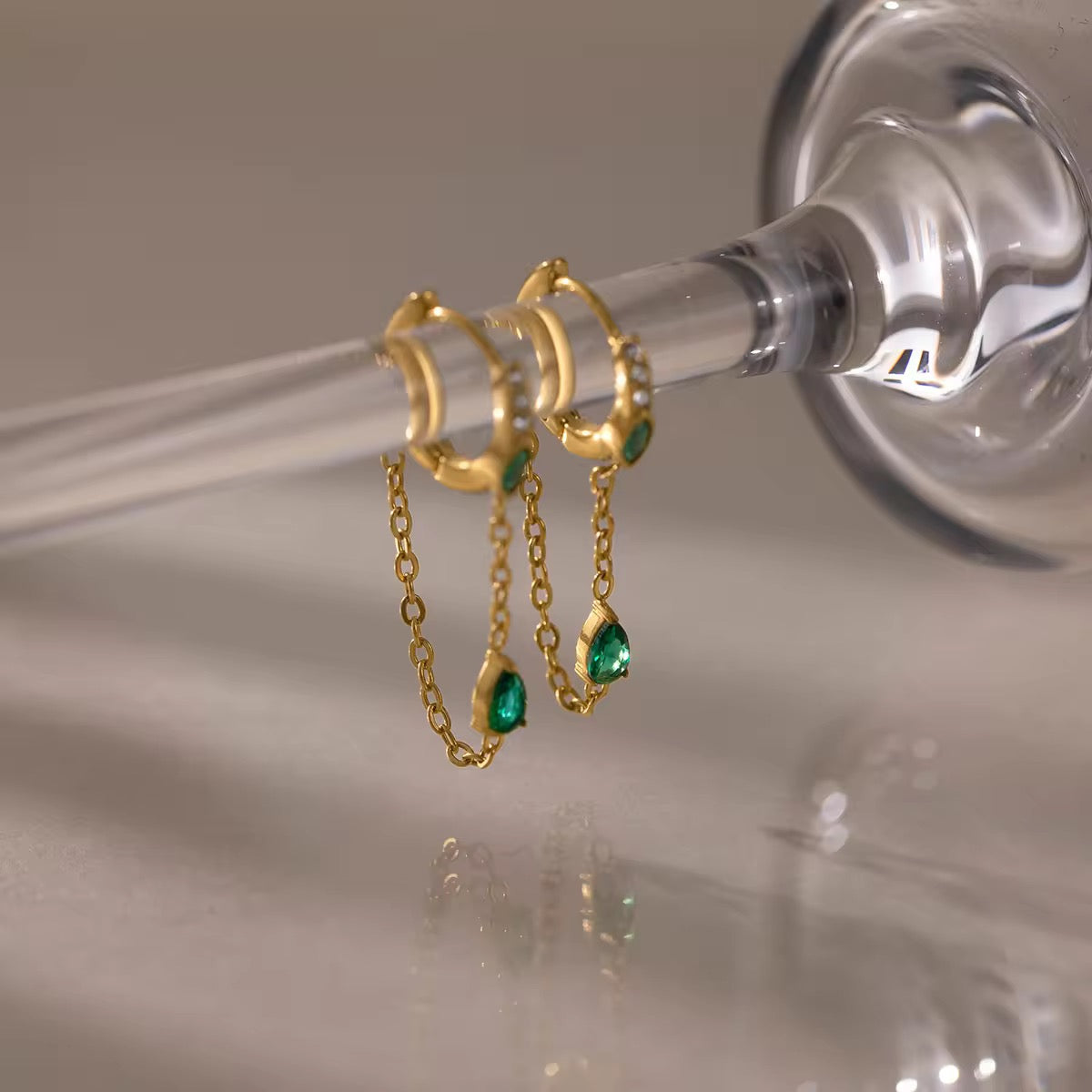 Emerald Whisper Earrings