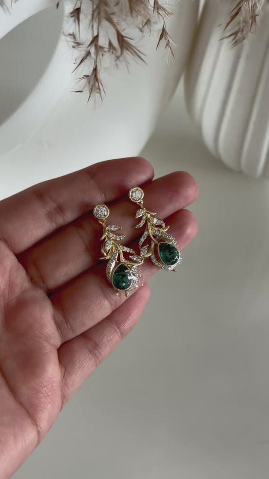 Green Georgina Earrings